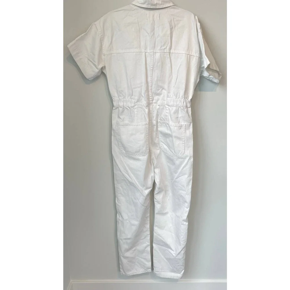 Free People We The Free Marci Jumpsuit Size Large Optic White Cotton Denim - Picture 10 of 15